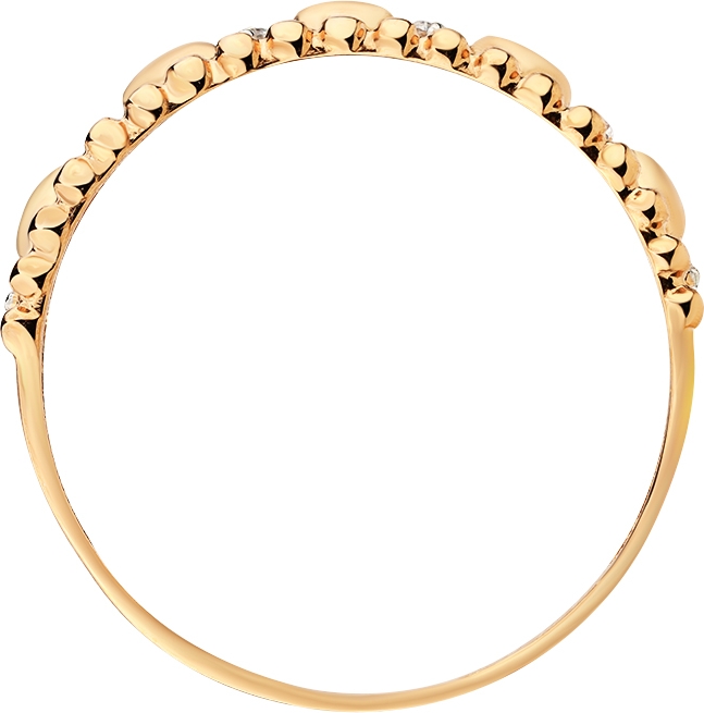 Кольцо Сердечки с 6 фианитами из красного золота (арт. 2462494)