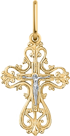 Крестик из красного золота (арт. 2471500)