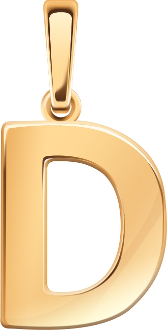 Подвеска буква "D" из красного золота (арт. 2473309)
