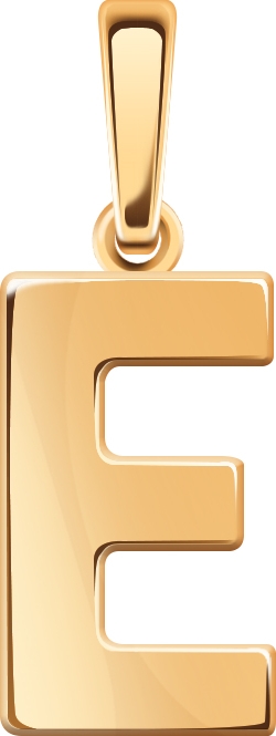 Подвеска буква "Е" из красного золота (арт. 2473310)