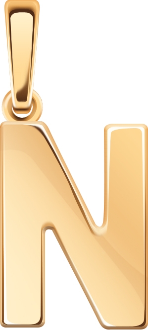 Подвеска буква "N" из красного золота (арт. 2473314)