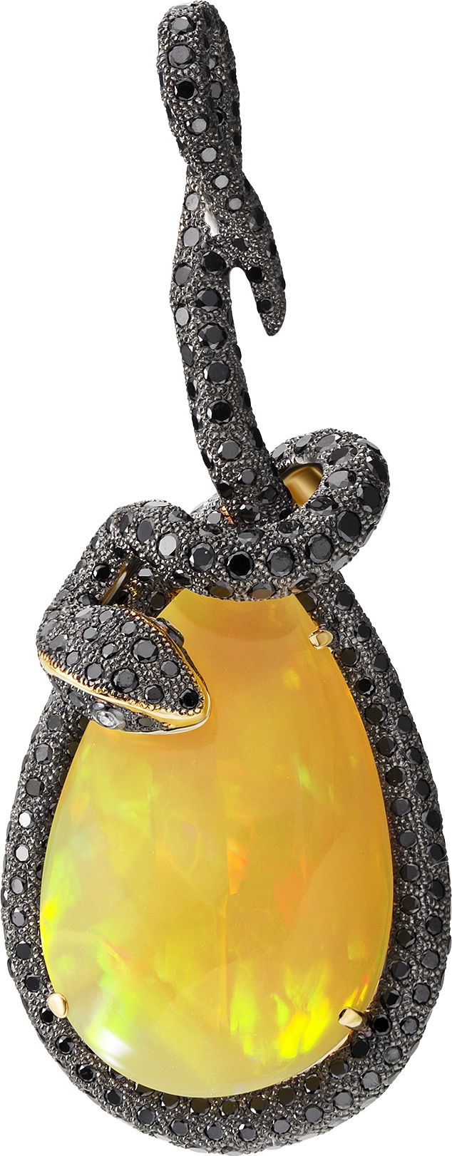 Подвеска Змея с опалом и бриллиантами из жёлтого золота 750 пробы (арт. 2480202)