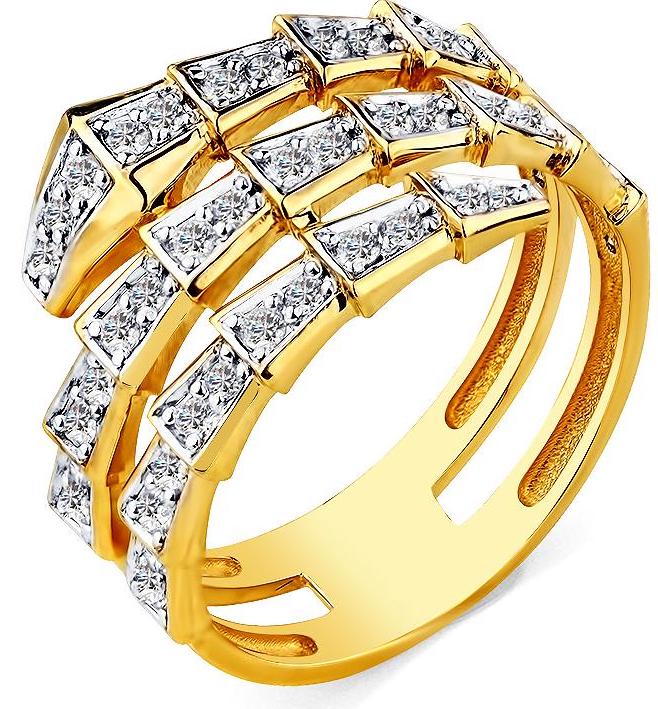 Кольцо с 45 бриллиантами из жёлтого золота (арт. 2500694)