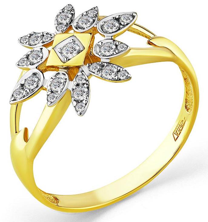 Кольцо с 25 бриллиантами из жёлтого золота (арт. 2501063)