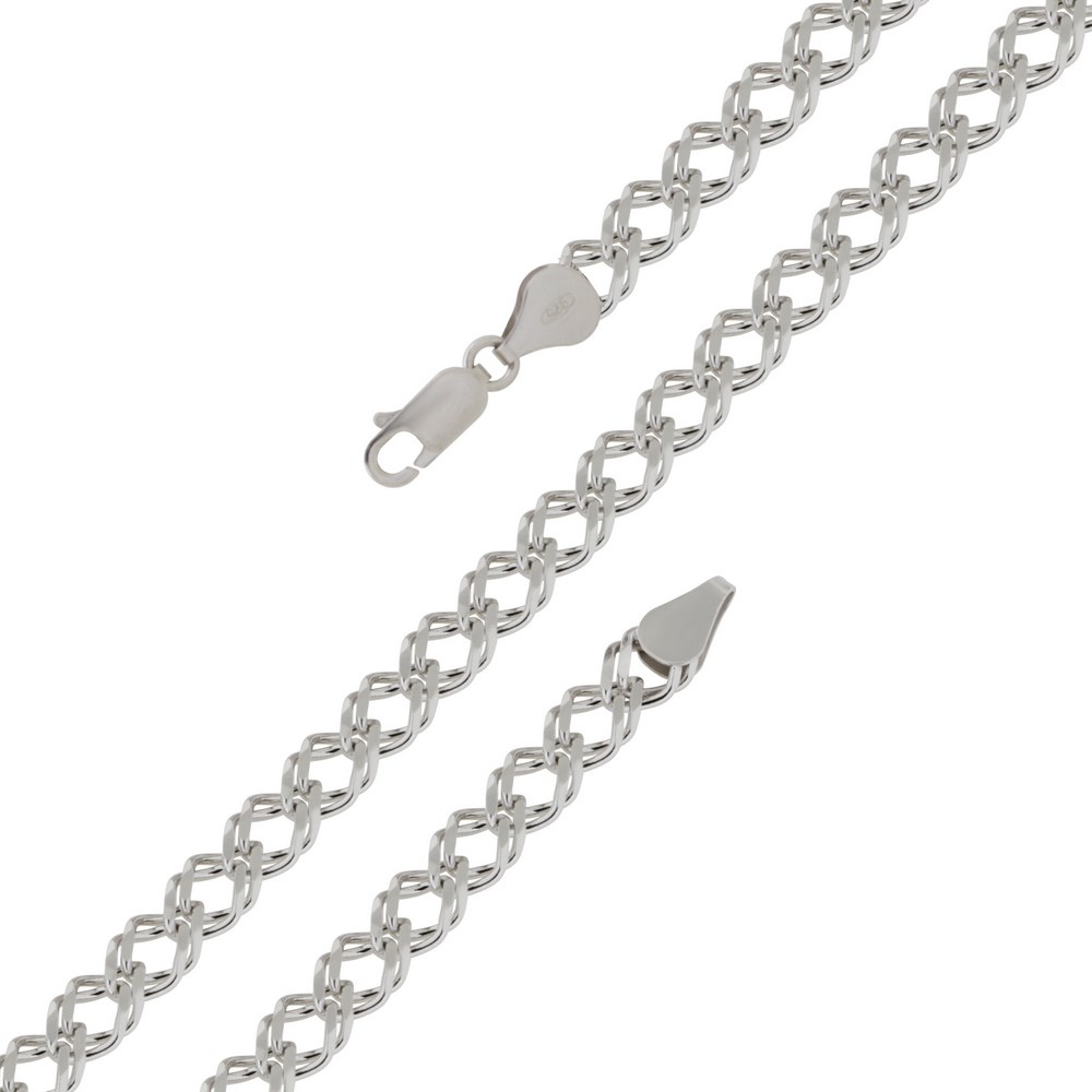 Цепочка плетения "Двойной ромб" из серебра (арт. 2550378)