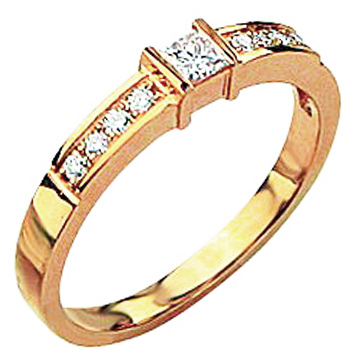 Кольцо с 9 бриллиантами из красного золота  (арт. 300176)