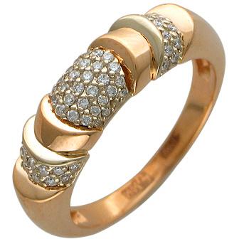 Кольцо с 60 бриллиантами из комбинированного золота  (арт. 300652)