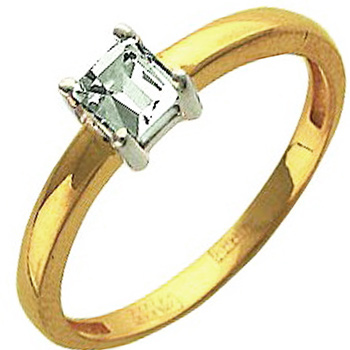 Кольцо с 1 бриллиантом из комбинированного золота 750 пробы (арт. 300893)