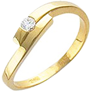 Кольцо с 1 бриллиантом из жёлтого золота 750 пробы (арт. 302338)