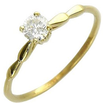 Кольцо с 1 бриллиантом из жёлтого золота  (арт. 303427)
