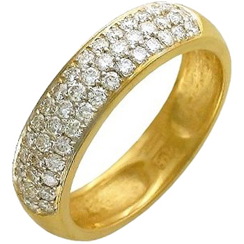 Кольцо с 46 бриллиантами из жёлтого золота 750 пробы (арт. 303428)