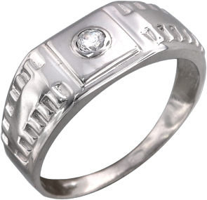 Кольцо с фианитом из серебра (арт. 314336)