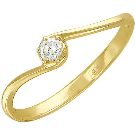 Кольцо с бриллиантом из желтого золота (арт. 316496)