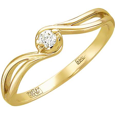 Кольцо с бриллиантом из желтого золота (арт. 316499)