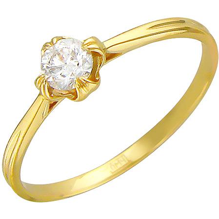 Кольцо с бриллиантом из желтого золота (арт. 316505)