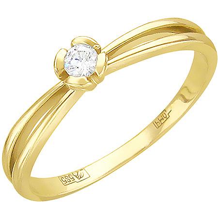 Кольцо с бриллиантом из желтого золота (арт. 316508)