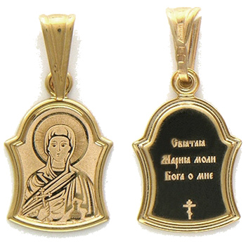Подвеска-иконка "Святая Мария Магдалина" из красного золота (арт. 316911)