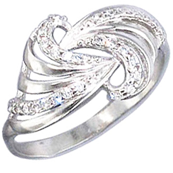 Кольцо с фианитами из серебра (арт. 318768)