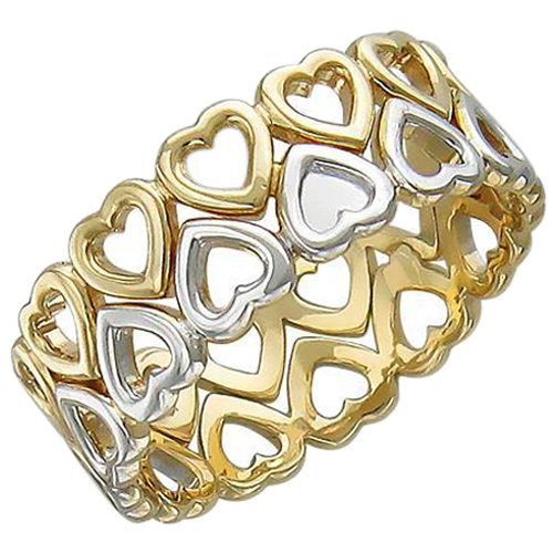 Кольцо Сердечки из комбинированного золота (арт. 321090)