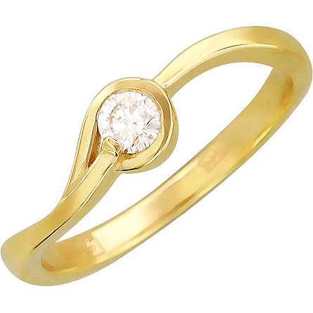 Кольцо с бриллиантом из желтого золота (арт. 321816)