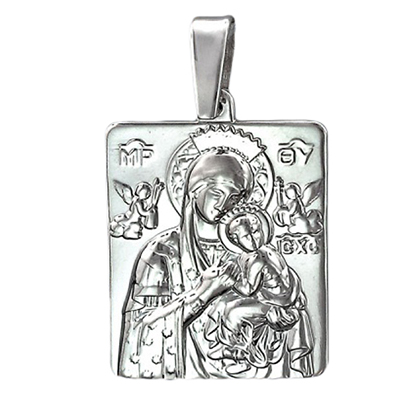 Подвеска-иконка "Богородица Иверская" из серебра (арт. 322359)