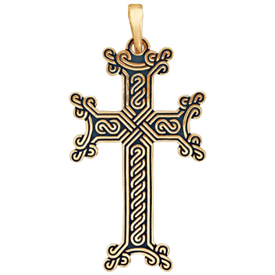 Крестик из красного золота (арт. 323416)