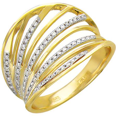 Кольцо с бриллиантами из желтого золота (арт. 323434)