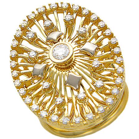 Кольцо с бриллиантами из комбинированного золота 750 пробы (арт. 324641)
