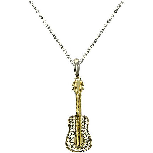 Колье Гитара с бриллиантами из комбинированного золота 750 пробы (арт. 324729)