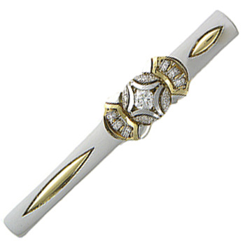Зажим для галстука с бриллиантами из комбинированного золота 750 пробы (арт. 325600)