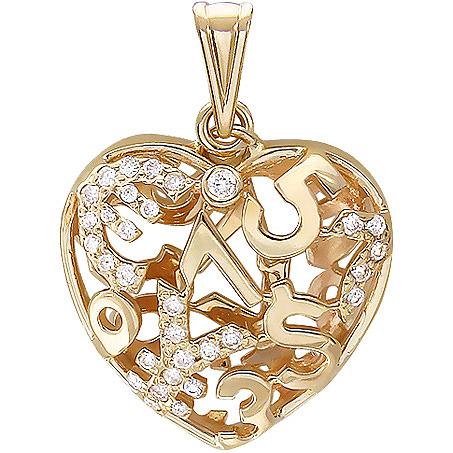 Подвеска Сердце с бриллиантами из желтого золота (арт. 325752)