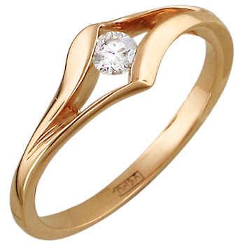 Кольцо с бриллиантом из комбинированного золота (арт. 336350)