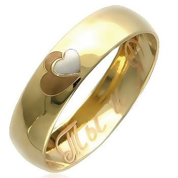 Обручальное кольцо Сердечки из желтого золота (арт. 341109)