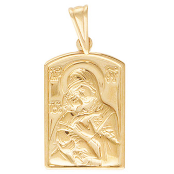Подвеска-иконка "Владимирская Богородица" из красного золота (арт. 341280)