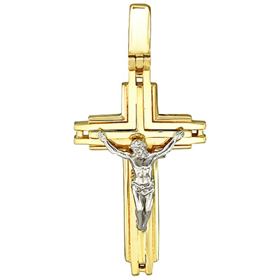 Крестик из комбинированного золота (арт. 342747)