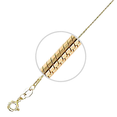 Цепочка плетения "Шнурок" из желтого золота (арт. 344821)