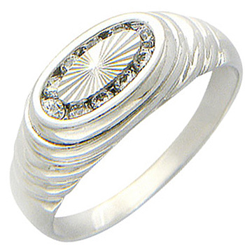 Кольцо с фианитами из серебра (арт. 345180)