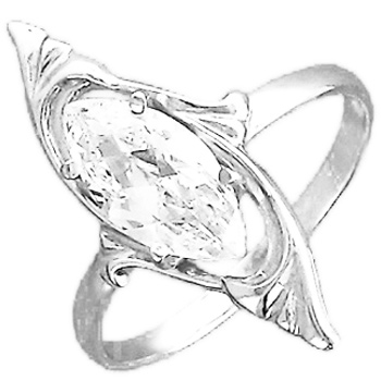 Кольцо с фианитом из серебра (арт. 345246)