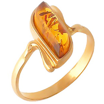 Кольцо с янтарем из красного золота (арт. 345300)
