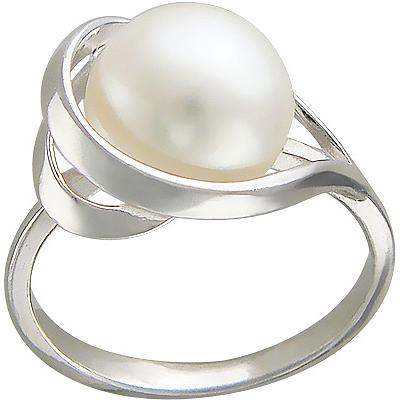 Кольцо с жемчугом из серебра (арт. 349357)