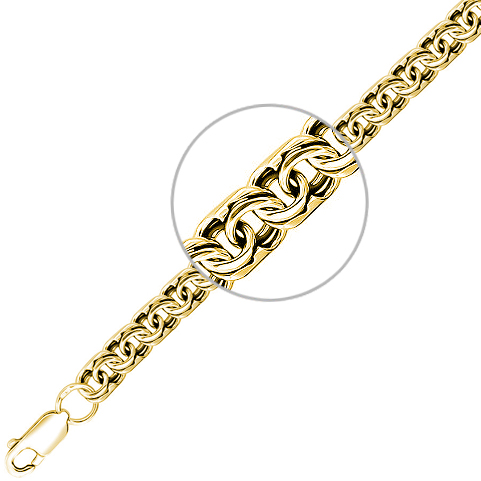 Цепочка плетения "Бисмарк" из жёлтого золота (арт. 353630)