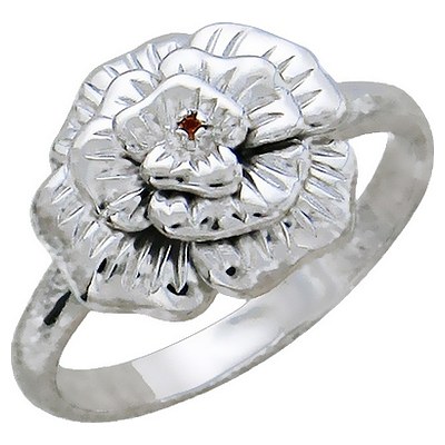 Кольцо Цветок с 1 кристаллом swarovski из серебра 925 пробы (арт. 357844)
