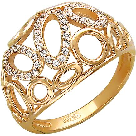 Кольцо с фианитами из красного золота (арт. 366771)