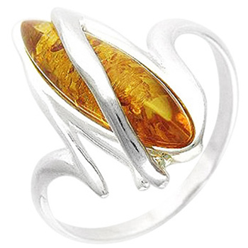 Кольцо с янтарем из серебра (арт. 370430)