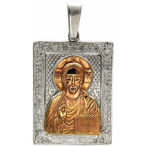 Подвеска-иконка "Господь Вседержитель" из серебра (арт. 374095)