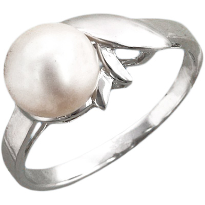 Кольцо с жемчугом из серебра (арт. 381754)