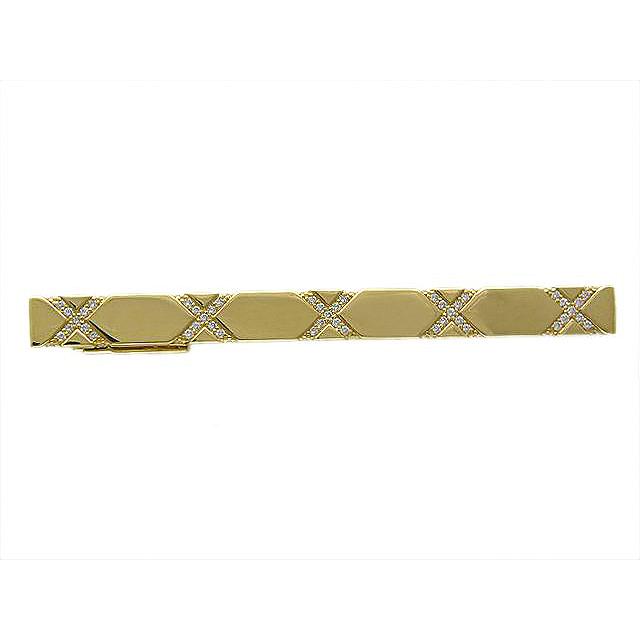 Зажим для галстука с бриллиантами из желтого золота 750 пробы (арт. 420854)