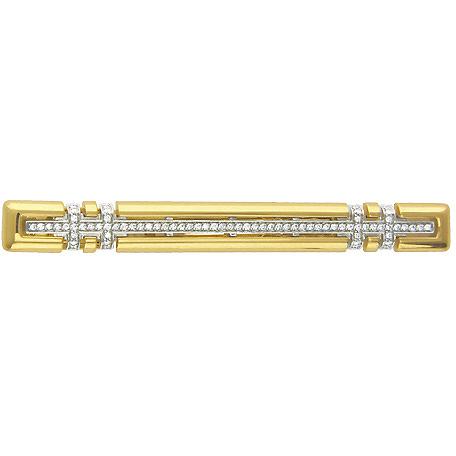 Зажим для галстука с бриллиантами из комбинированного золота 750 пробы (арт. 420863)