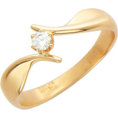 Кольцо с бриллиантом из красного золота (арт. 420895)