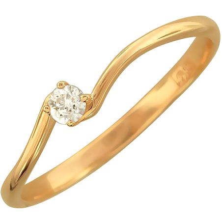 Кольцо с бриллиантом из красного золота (арт. 420943)